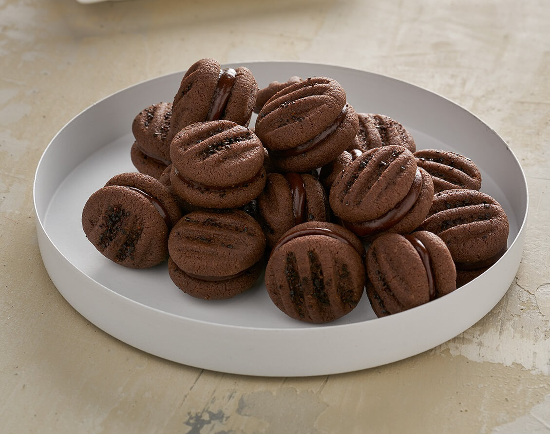 Chocolate and wattleseed yoyo Miele Experience Centre