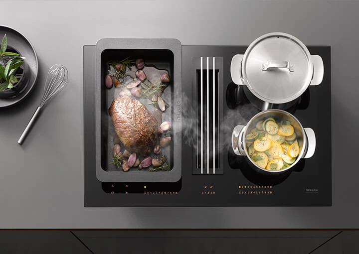 Miele induction cooktop in action