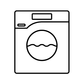 Black and white miele washing machine icon